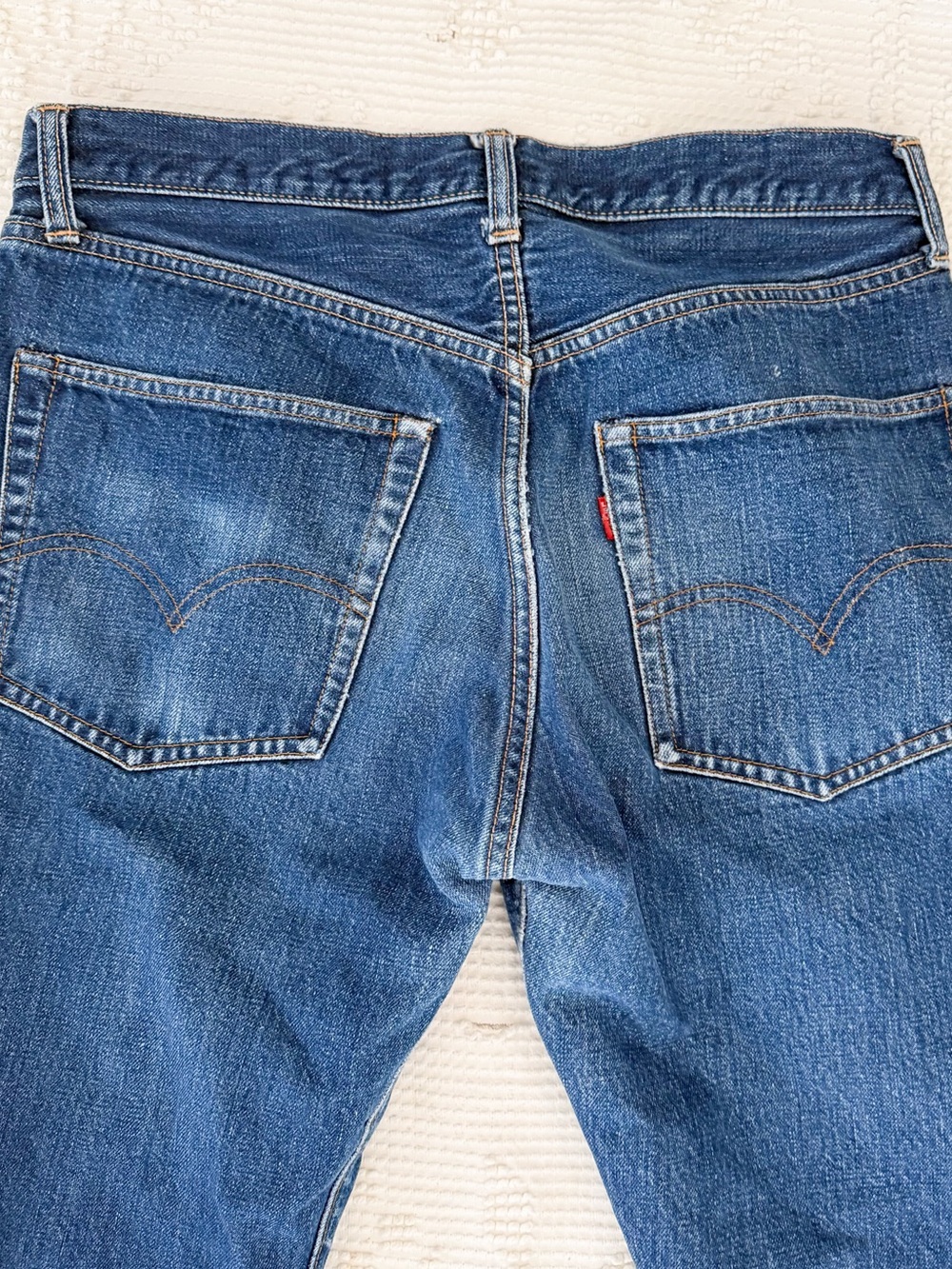VINTAGE Levis straight Leg Selvedge Jeans Red Tab #6 Code USA Made - Picture 7 of 16